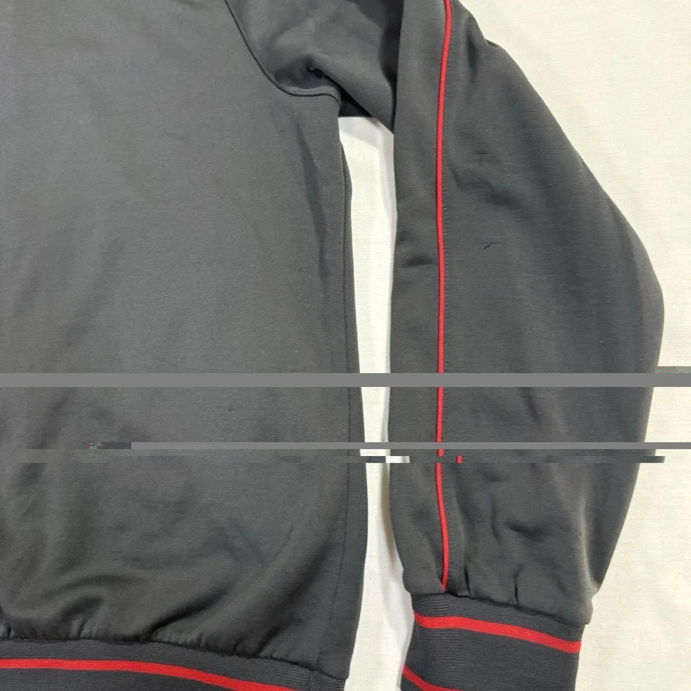 Nike Small Manchester United Jacket VTG Embroidered Swoosh Full Zip Gray Red